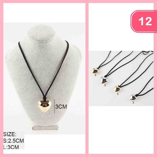 HEART PENDANT NECKLACE (12 UNITS)