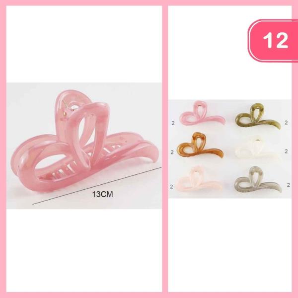 HEART HAIR CLAW CLIP (12 UNITS)