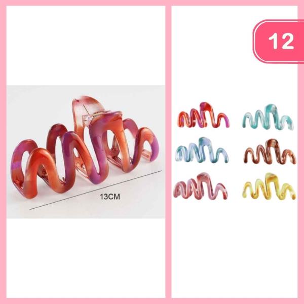 WAVY HAIR CLAW CLIP (12 UNITS)