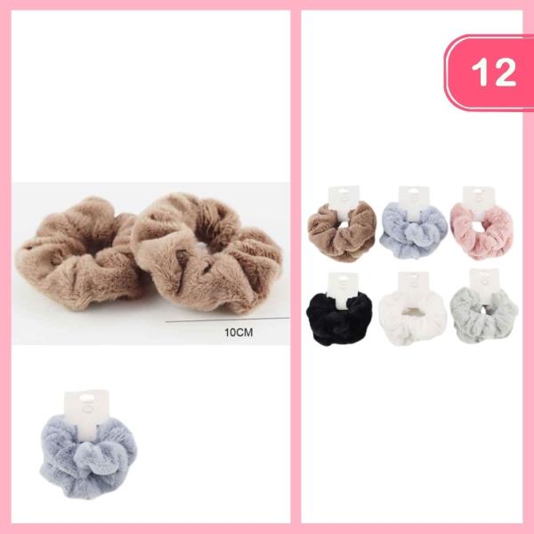 FURRY HAIR SCRUNCHIE (12 UNITS)