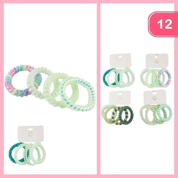 SPIRAL HAIR TIES (12 UNITS)