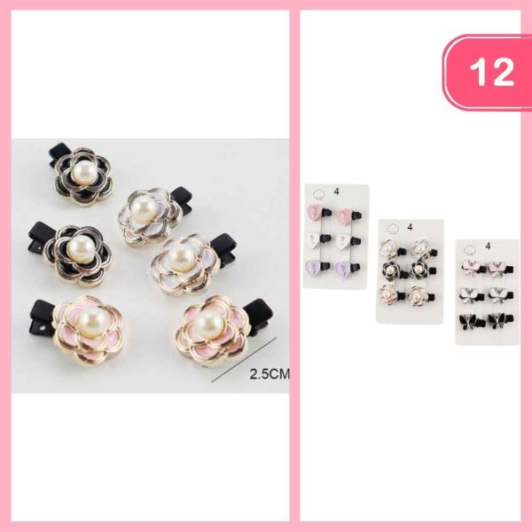 FLOWER HAIR PINS (12 UNITS)