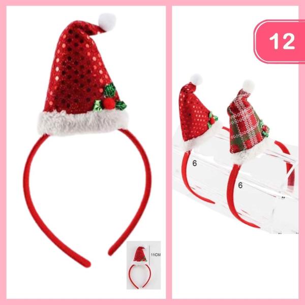 CHRISTMAS HAT HEADBAND (12 UNITS)