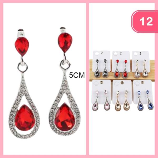 RHINESTONE DANGLE EARRING (12 UNITS)