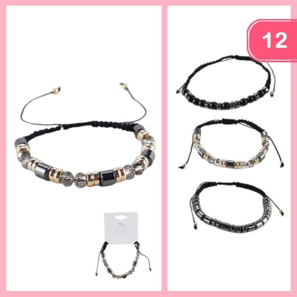 BEADED ADJUSTABLE BRACELET (12 UNITS)