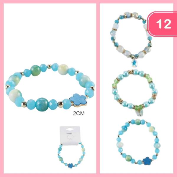 CLOVER CHARM BEADED BRACELET (12 UNITS)