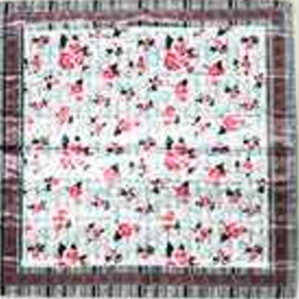 FLOWER PATTERN BANDANA SQUARE NECK SCARF