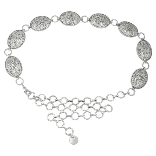 SWIRL EMBOSSED OVAL CONCHO LINK BELT