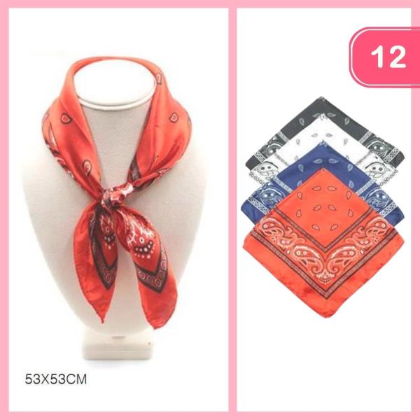 BANDANA STYLE SILK SCARF (12 UNITS)