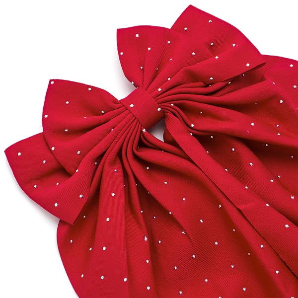 POLKADOT LONG TAIL HAIR BOW (12 UNITS)