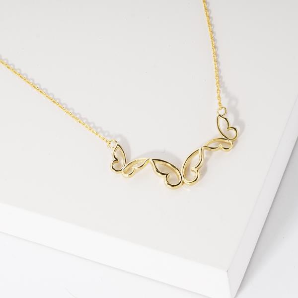 18K GOLD RHODIUM DREAMS TAKE FLIGHT BUTTERFLY NECKLACE