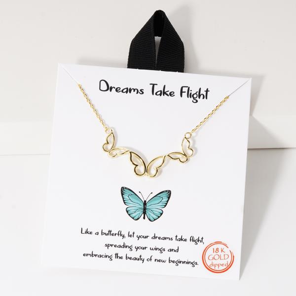 18K GOLD RHODIUM DREAMS TAKE FLIGHT BUTTERFLY NECKLACE