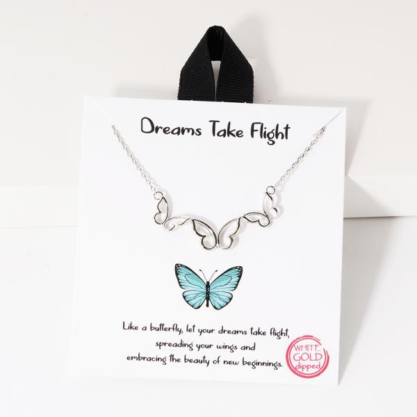 18K GOLD RHODIUM DREAMS TAKE FLIGHT BUTTERFLY NECKLACE