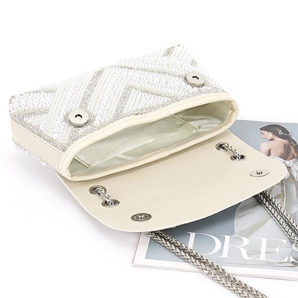 PEARL AND RHINESTONE CHAIN SHOULDER BAG