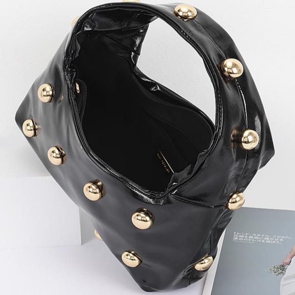 METAL STUDDED HOBO BAG