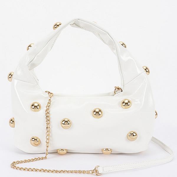 METAL STUDDED HOBO BAG