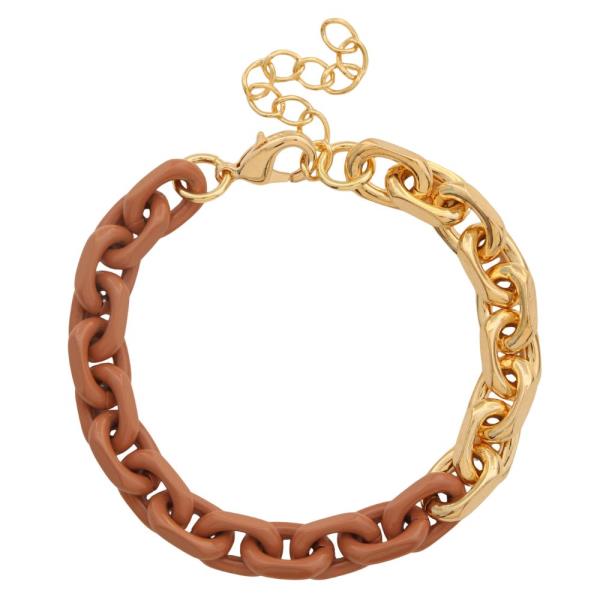 SODAJO COLOR LINK OVAL LINK GOLD DIPPED BRACELET