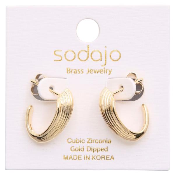 SODAJO GOLD DIPPED C OVAL HOOP EARRING