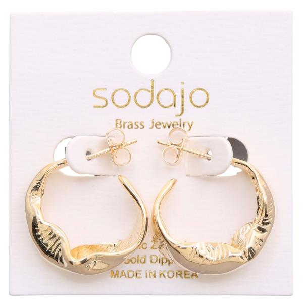 SODAJO GOLD DIPPED C HOOP EARRING