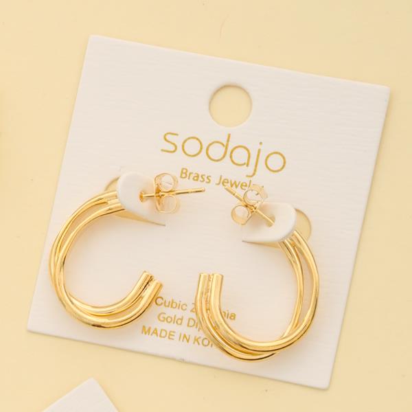 SODAJO GOLD DIPPED C HOOP EARRING