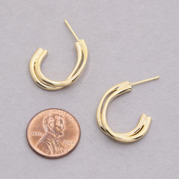 SODAJO GOLD DIPPED C HOOP EARRING