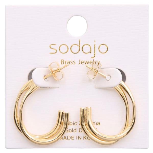 SODAJO GOLD DIPPED C HOOP EARRING