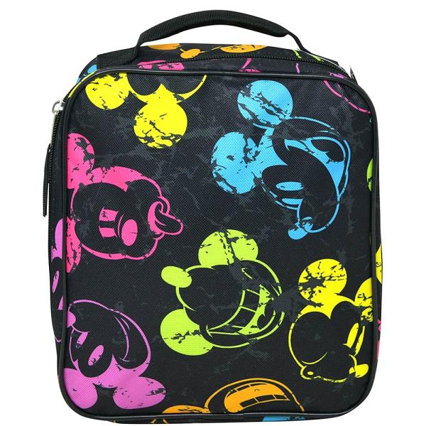 MICKEY NEON HEADS ALL OVER PRINT NORTH SOUTH RECTANGLE LUNCH BAG