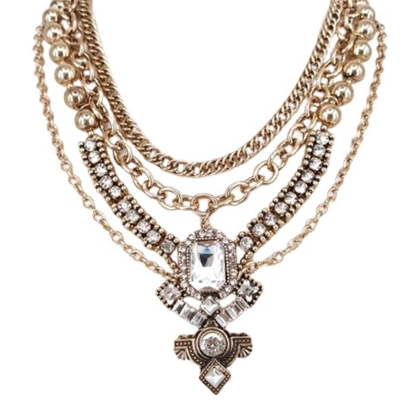 CRYSTAL LAYERED NECKLACE