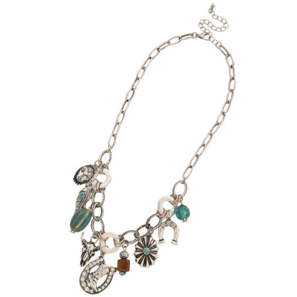 WESTERN MULTI CHARM STATION NECKLACE