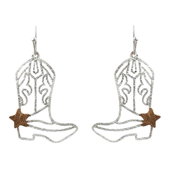 WESTERN CUT OUT COWBOY BOOT EARRING