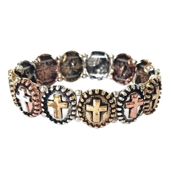 CROSS ROUND LINK METAL BRACELET