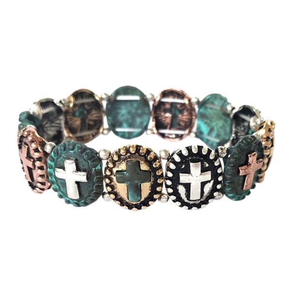 CROSS ROUND LINK METAL BRACELET