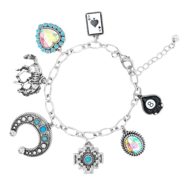 WESTERN HORSESHOE MULTI CHARM BRACELET