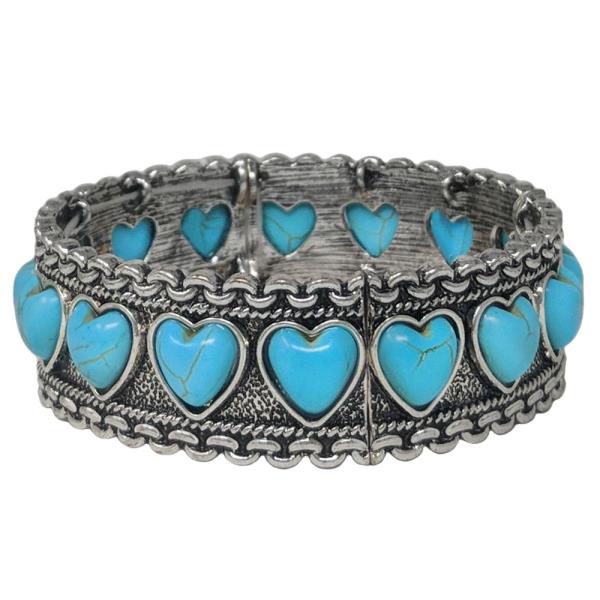 WESTERN HEART CHAIN LINK METAL BRACELET