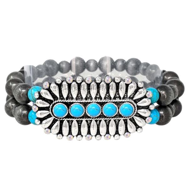 WESTERN NAVAJO SEMI STONE BEADED BRACELET