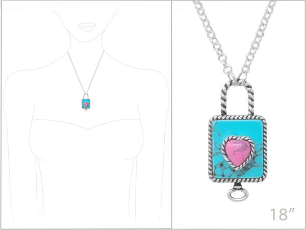 WESTERN HEART LOCK NECKLACE
