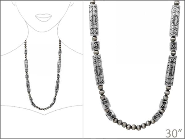 WESTERN NAVAJO BARREL BEAD NECKLACE