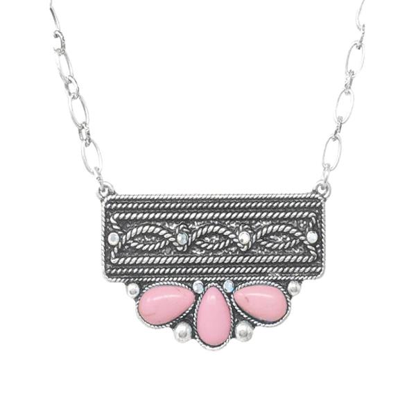 WESTERN RECTANGLE PENDANT NECKLACE