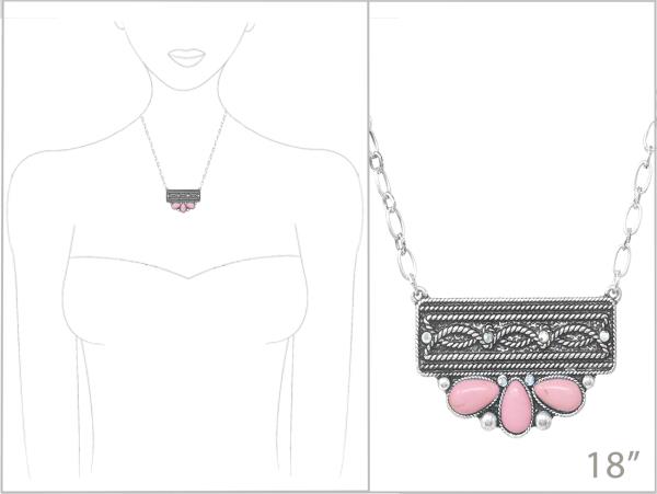 WESTERN RECTANGLE PENDANT NECKLACE