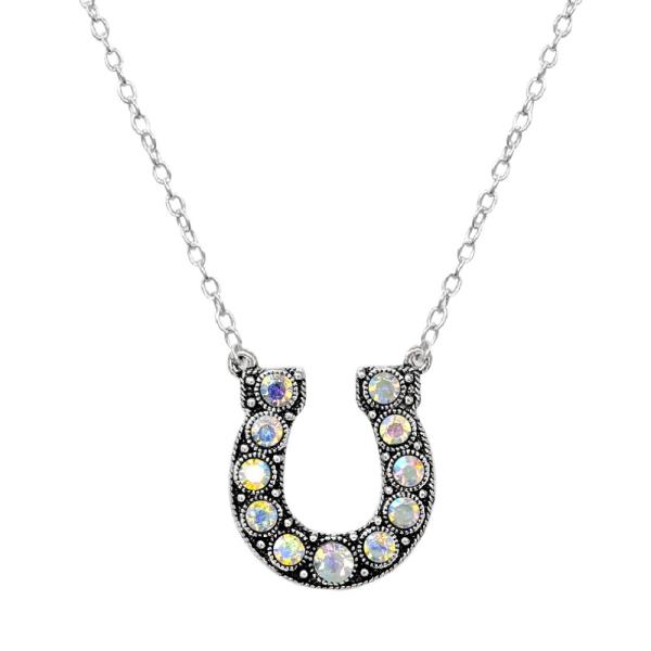 WESTERN HORSESHOE RHINESTONE NECKLACE