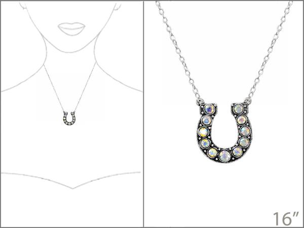 WESTERN HORSESHOE RHINESTONE NECKLACE