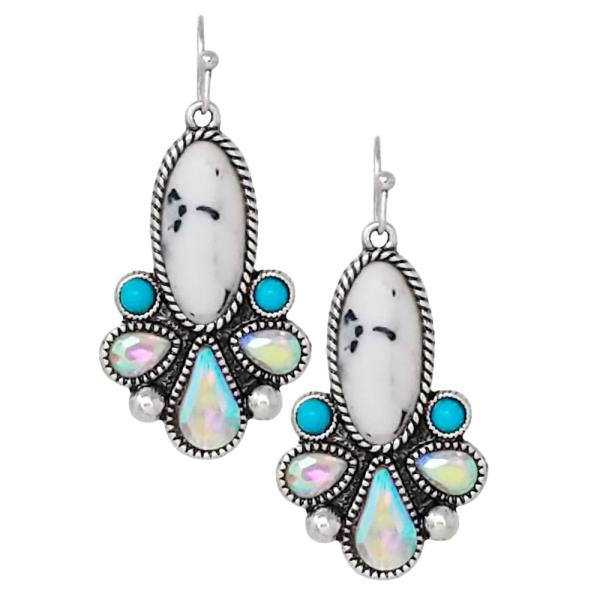 WESTERN GLASS STONE BEADED EARRING