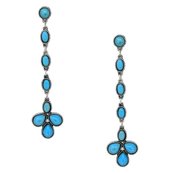 WESTERN SEMI STONE DANGLE EARRING