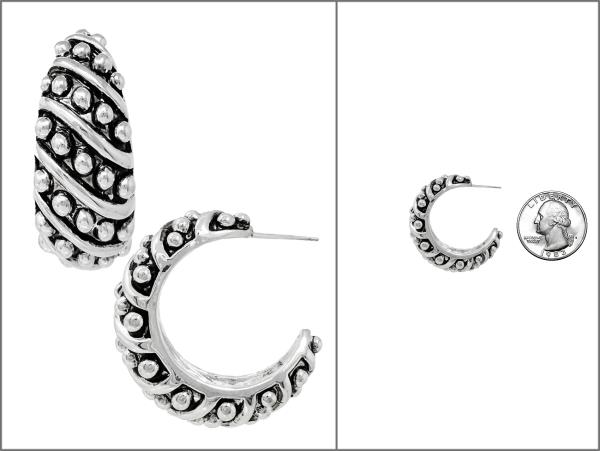 TAILORED BALL TEXTURED HOOP EARRING