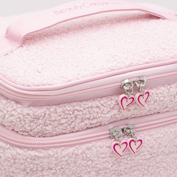 BEAUTY CREATIONS COSMETIC HANDLE ZIPPER POUCH BAG PINK