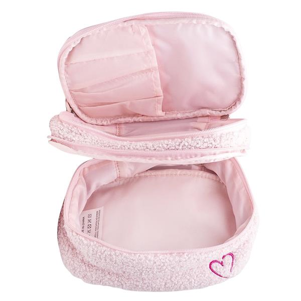 BEAUTY CREATIONS COSMETIC HANDLE ZIPPER POUCH BAG PINK