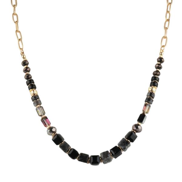 CUBE MIXED BEAD NECKLACE
