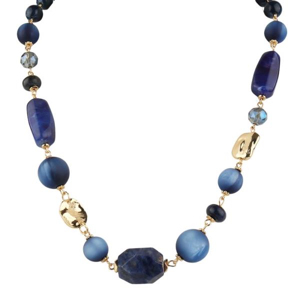 MIXED BEAD METAL BEAD NECKLACE