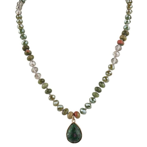 TEARDROP STONE BEADED NECKLACE