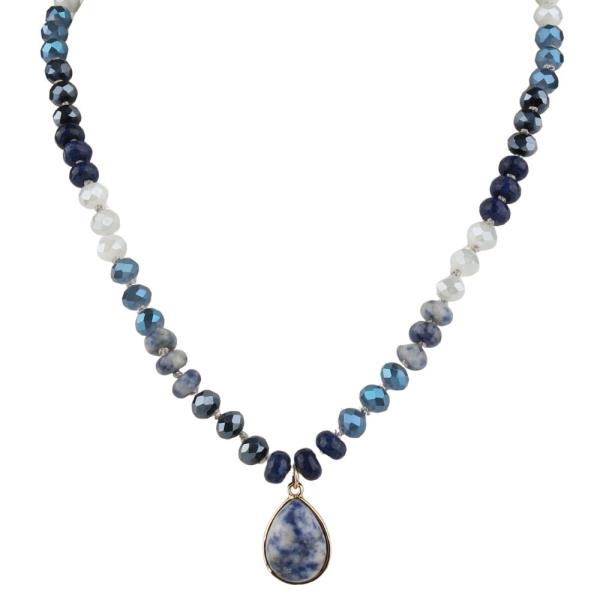 TEARDROP STONE BEADED NECKLACE